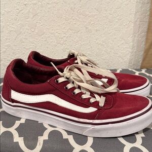 Vans Maroon and White Sneakers 8